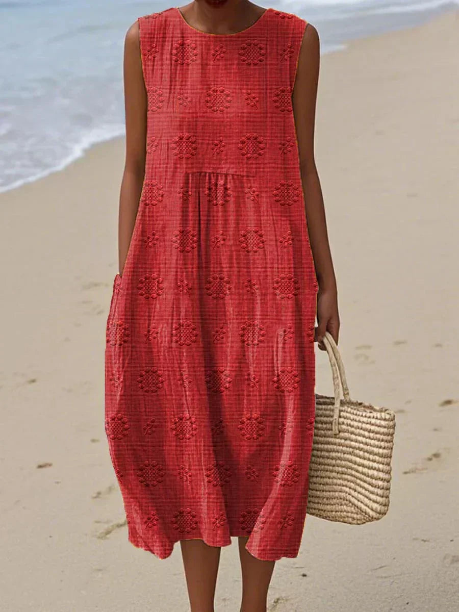 Robe Midi Sans Manches – Liberté Aérée, Charme Quotidien