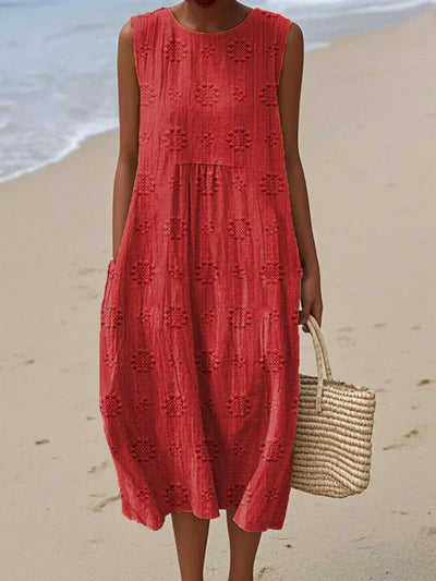 Robe Midi Sans Manches – Liberté Aérée, Charme Quotidien