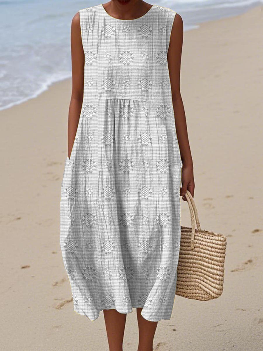 Robe Midi Sans Manches – Liberté Aérée, Charme Quotidien