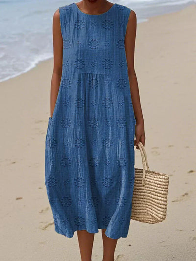 Robe Midi Sans Manches – Liberté Aérée, Charme Quotidien