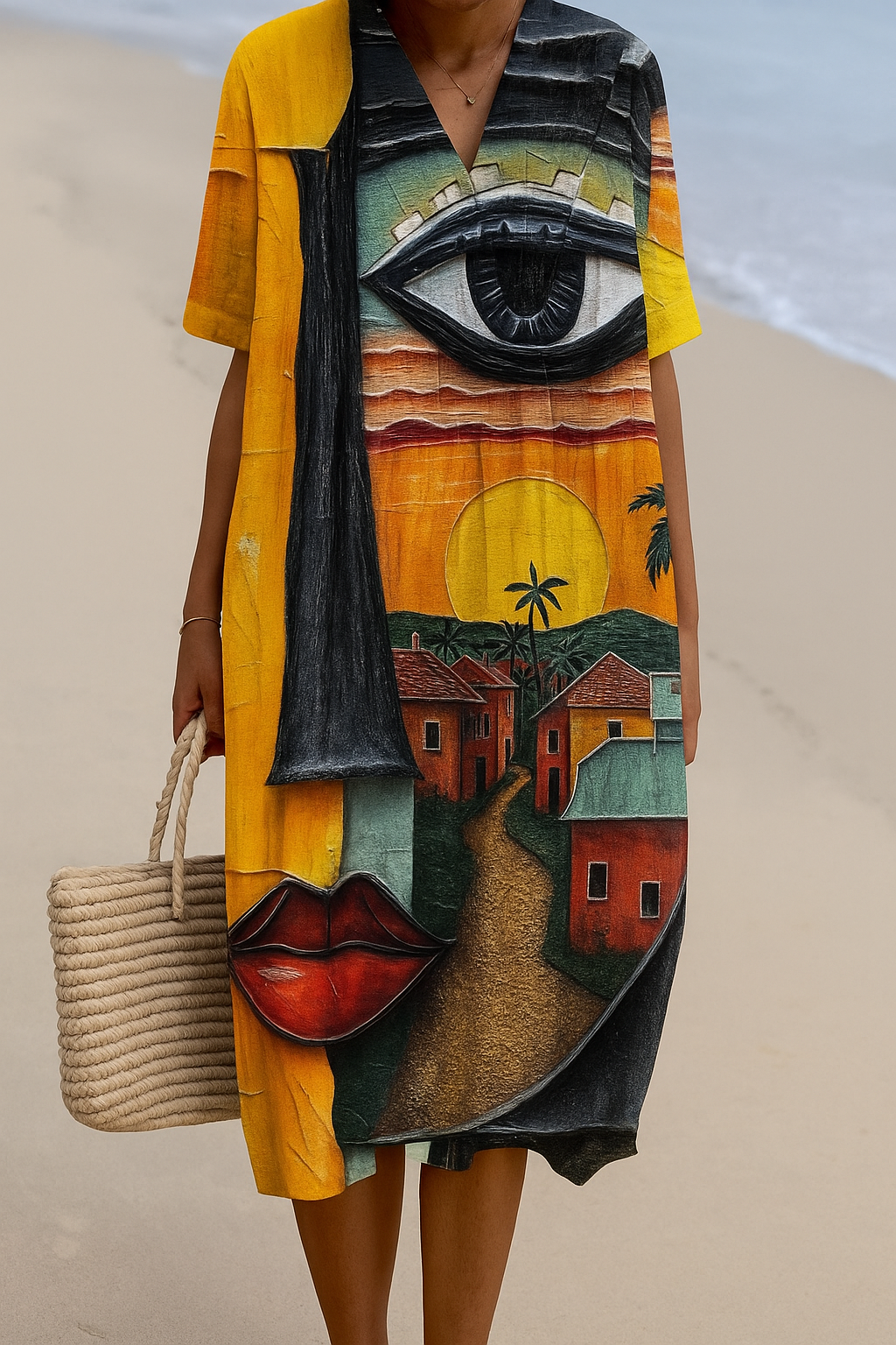 Robe Inspirée par l'Art – Beauté Naturelle qui Captive