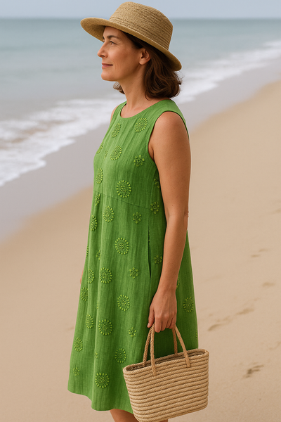 Robe Midi Sans Manches – Liberté Aérée, Charme Quotidien