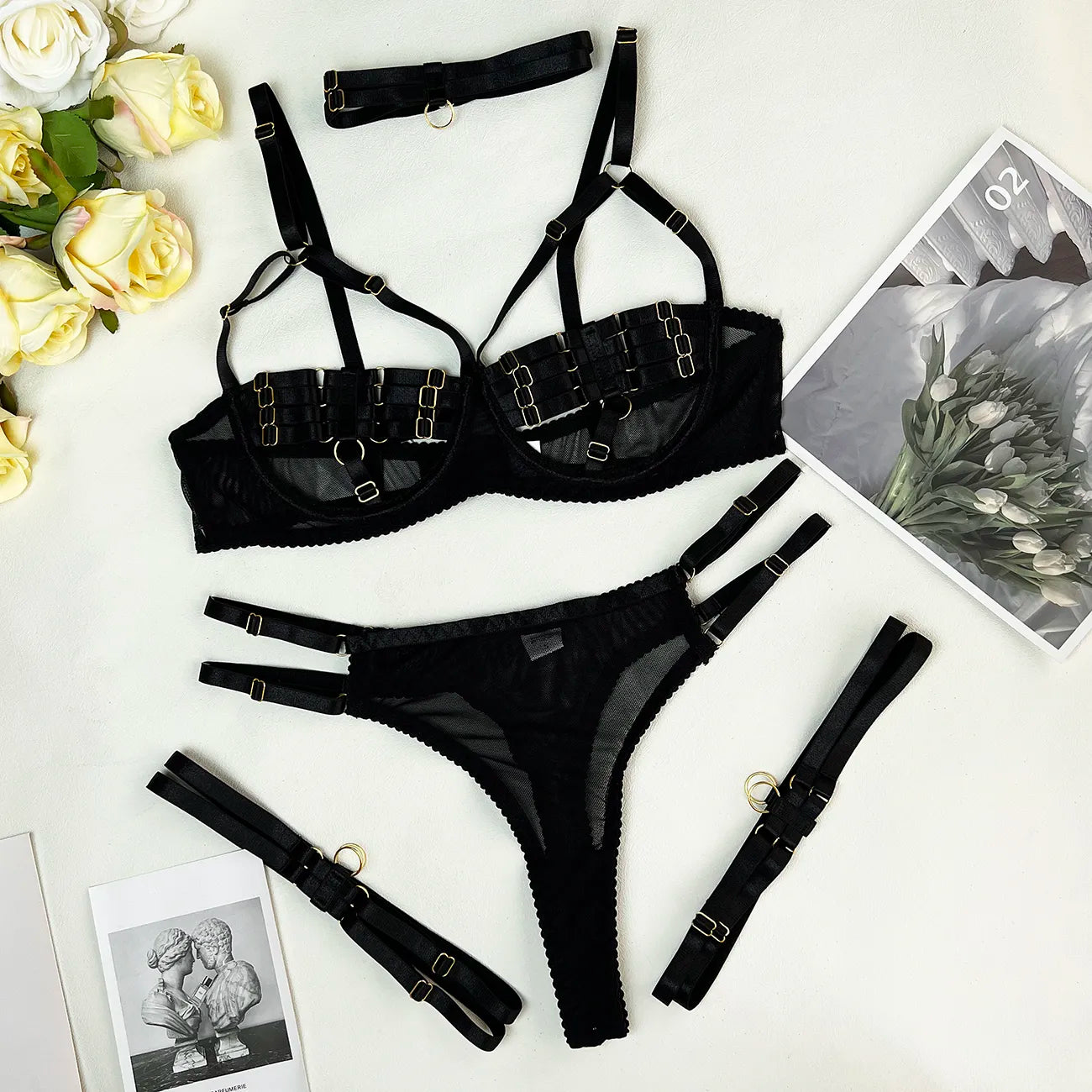 Amanda | Completo intimo 4 pezzi