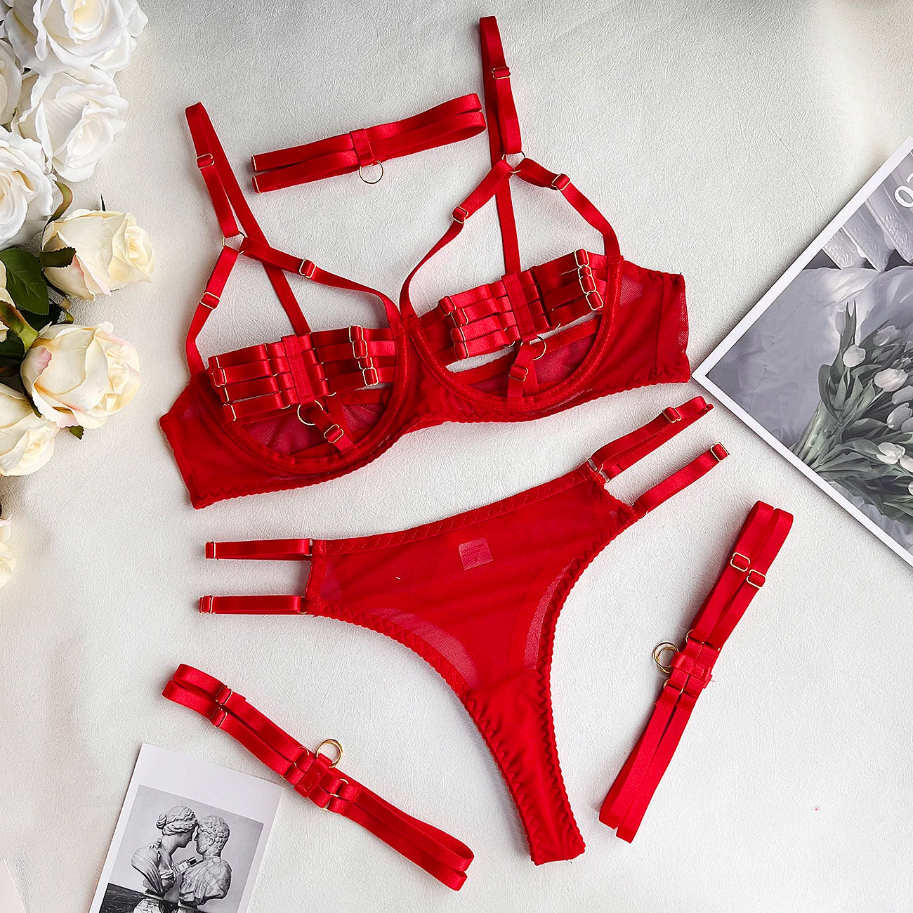 Amanda | Completo intimo 4 pezzi