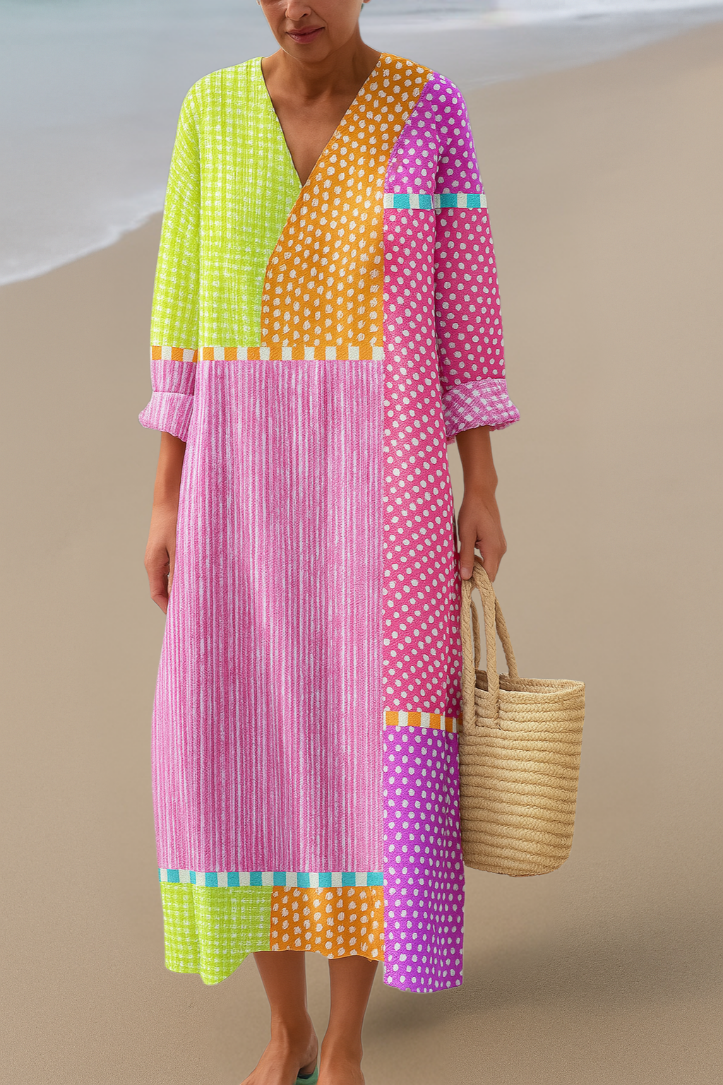 Robe Patchwork Colorée – Couleurs Joyeuses en Flux Artistique