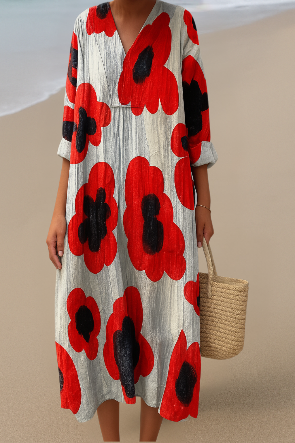 Robe Maxi Florale – Motif Floral Audacieux, Appel Confiant
