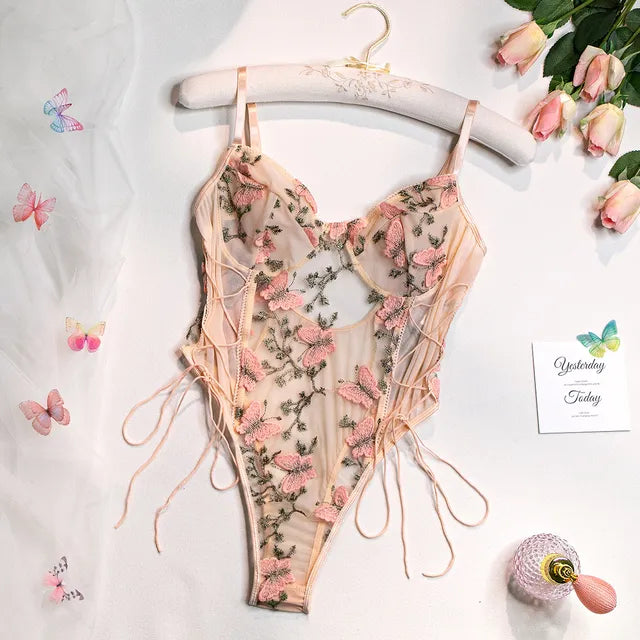 Selene | Body con farfalla ricamata