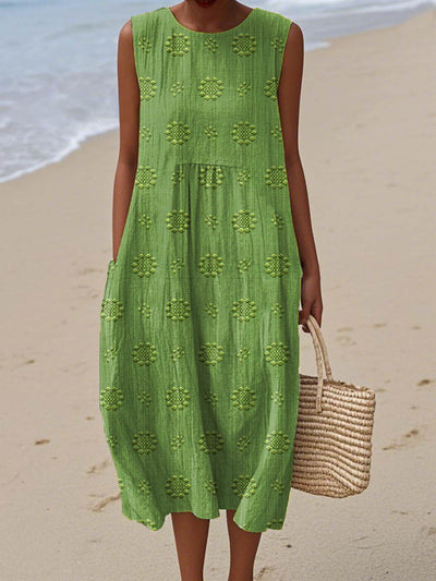 Robe Midi Sans Manches – Liberté Aérée, Charme Quotidien